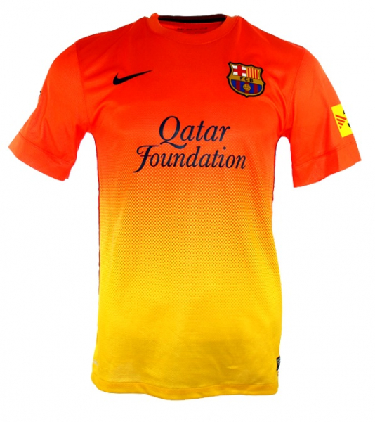 Nike FC Barcelona camiseta 10 Lionel Messi 2012/13 Qatar naranja señor M o L