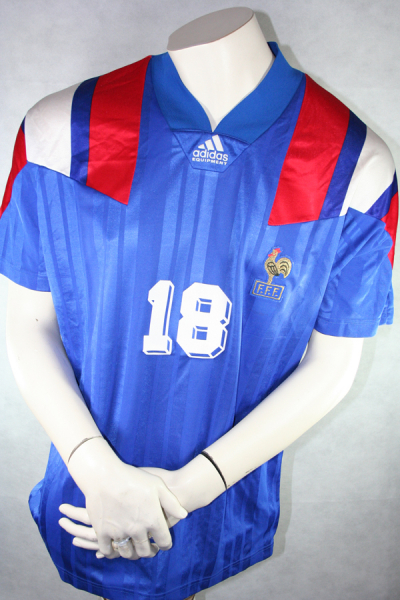 Adidas Frankreich Trikot 18 Eric Cantona Euro 1992 Heim Blau Herren L