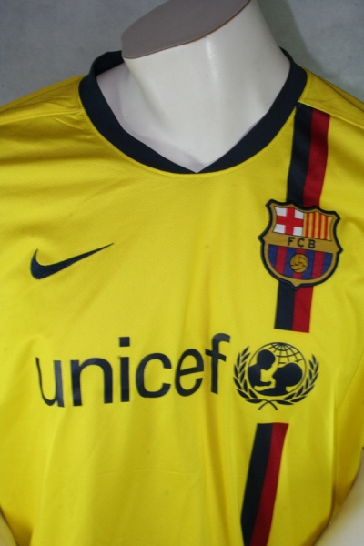 Nike FC Barcelona Trikot 9 Samuel Eto'o 2008/09 Unicef Gelb Auswärts Herren L