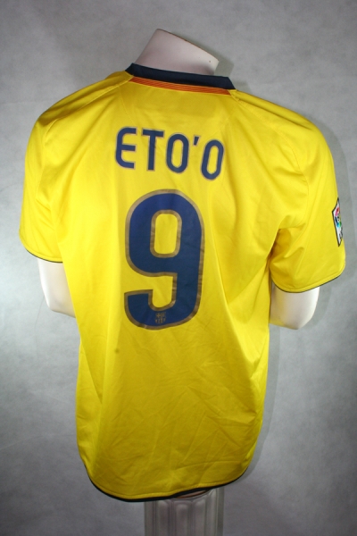 Nike FC Barcelona Trikot 9 Samuel Eto'o 2008/09 Unicef Gelb Auswärts Herren L