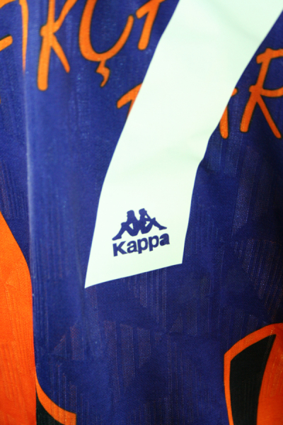 Kappa FC Barcelona Trikot 7 Luis Figo 1997/98 Orange Auswärts Herren XL