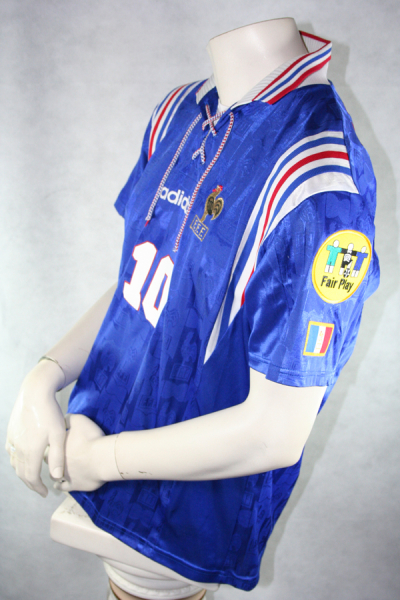 Adidas Frankreich Trikot 10 Zinedine Zidane Euro 1996 EM heim blau Herren L