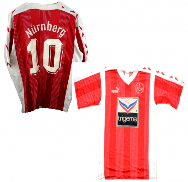 Puma 1.FC Nürnberg Trikot 1993/94 10 Hans Jörg Criens Trigema Matchworn heim rot herren L