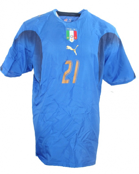 Puma Italien Trikot 21 Andrea Pirlo 2006 WM Weltmeister blau heim Herren S/L/XL