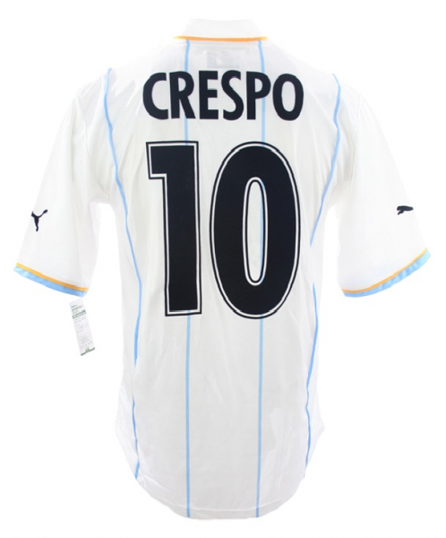 Puma Lazio Rom Trikot 10 Hernan Crespo 2001/2002 away Siemens Weiß/Blau Herren M