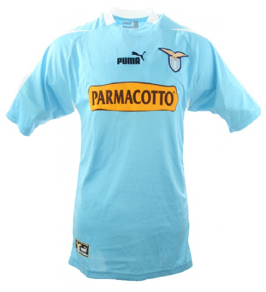 Puma Lazio Rom Trikot 21 Simone Inzaghi 2003/2004 Heim Parmacotto Neu Blau/Weiß Herren L