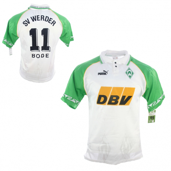 Puma SV Werder Bremen Trikot 11 Marco Bode 1995/96 DBV Heim weiß Herren S