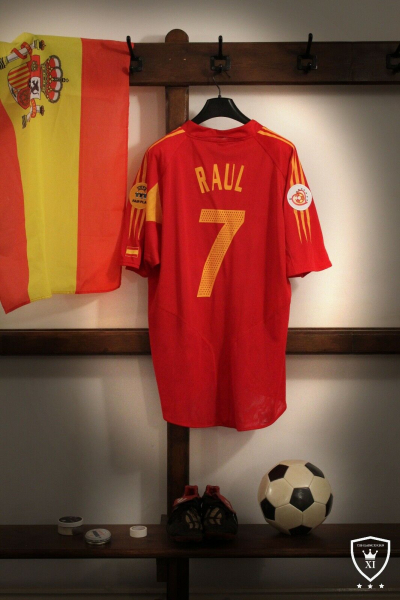 Adidas Spanien Trikot 7 Raul Euro 2004 rot Herren XL