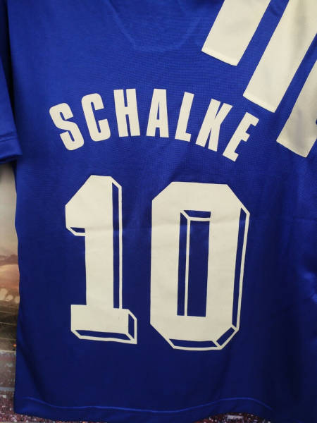 Adidas FC Schalke 04 Trikot 10 Olaf Thon 1994/95 Kärcher blau heim herren XS = Kinder 164 cm