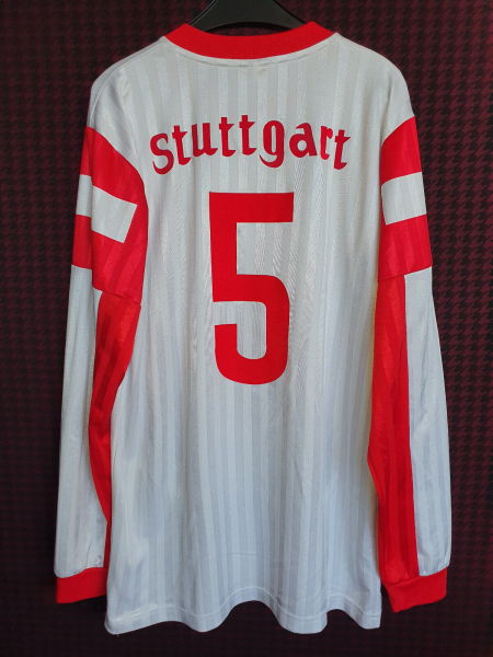 Retro VfB Stuttgart Trikot 1992 Meister Südmilch weiß heim langarm Herren M