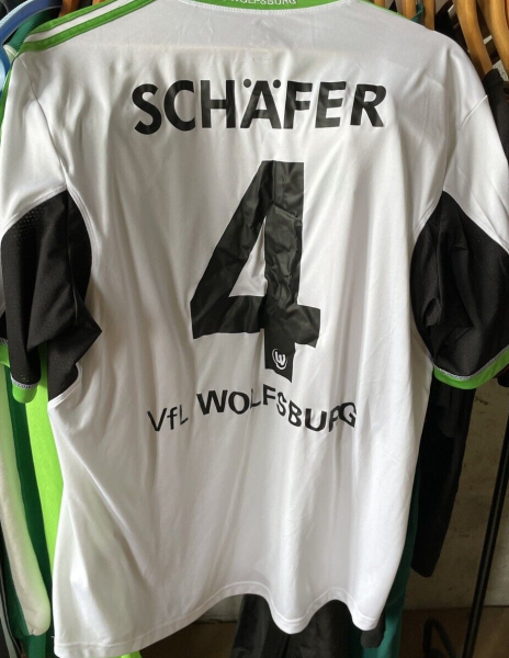 Adidas VFL Wolfsburg Trikot 4 Marcel Schäfer 2013/14 auswärts weiß VW Herren XL