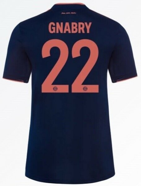 Adidas FC Bayern München Trikot 22 Serge Gnabry 2019/20 CL 3rd auswärts Telekom heim Marine navy Herren L
