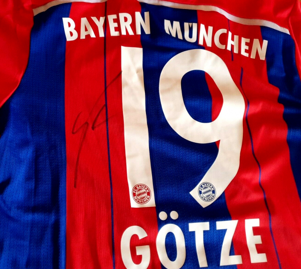 Adidas FC Bayern München Trikot 19 Mario Götze 2014/15 heim neu handsigniert Herren L
