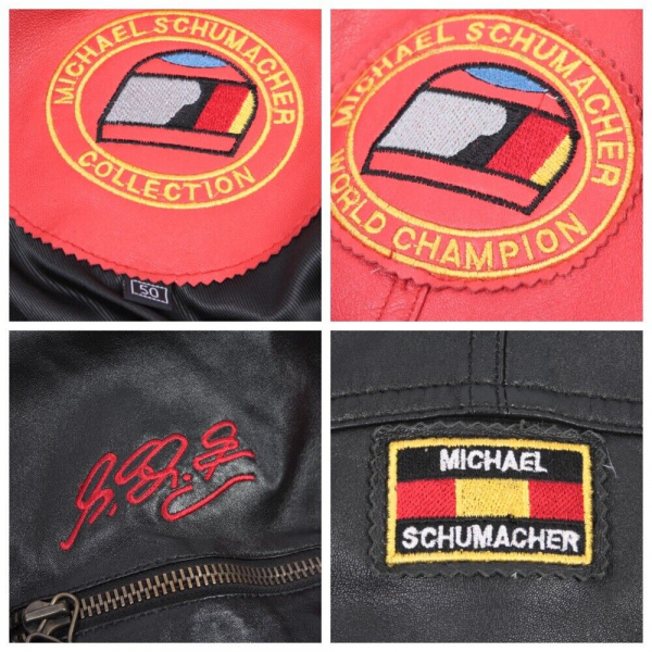 Michael Schumacher Lederjacke Nappa Leder Jacke Vettel Ferrari Herren 46 = S-M