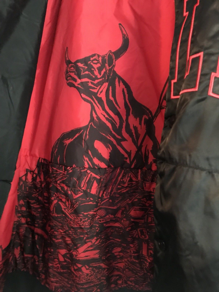 Adidas Chicago Bulls Jacke NBA Basketball Originals Satin College Schwarz Herren XL