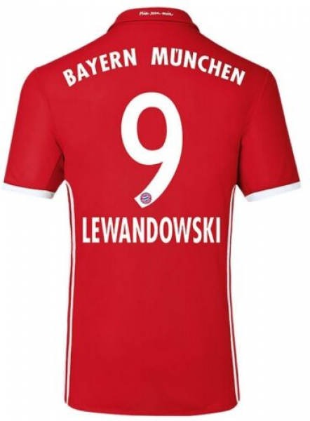 Adidas FC Bayern München Trikot 9 Robert Lewandowski 2016/17 heim rot Herren M