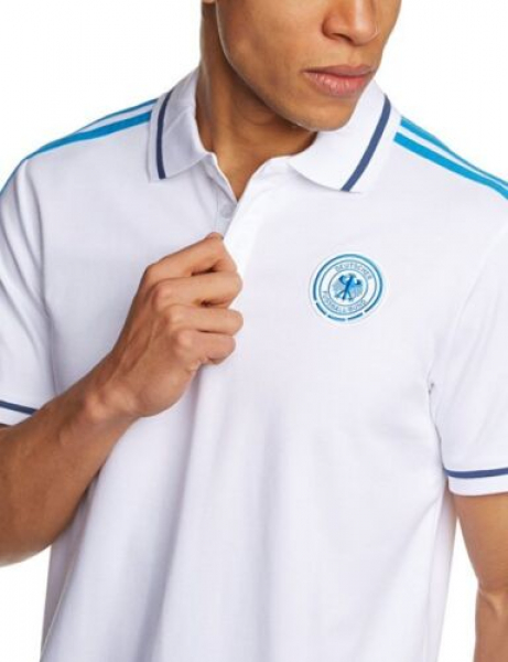 Adidas Deutschland Polo Shirt Poloshirt WM 2014 weiß/blau DFB Herren M