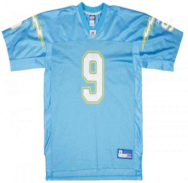 Reebok San Diego Chargers Trikot 9 Drew Brees 2002-04 NFL Blau Hellblau Herren M