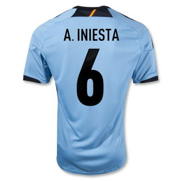 Adidas Spain jersey 6 Andrés Iniesta Euro 2012 away men's S/M/L/XL/XXL