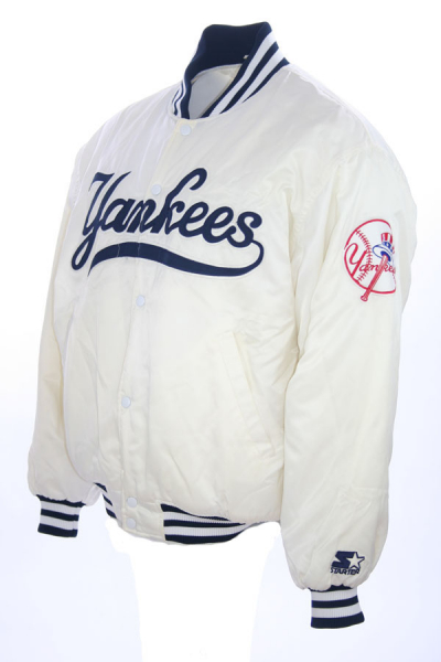 Starter New York Yankees Jacke College Glanz Baseball MLB Weiß Herren L