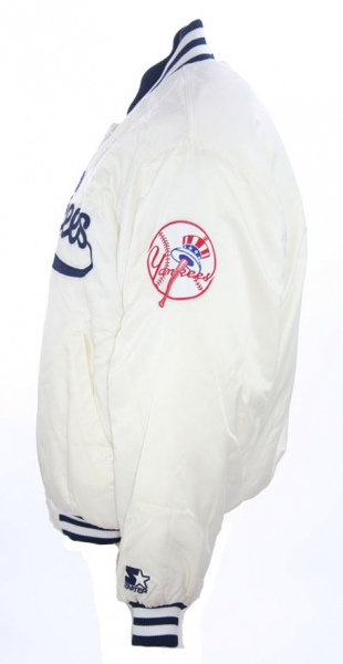 Starter New York Yankees Jacke College Glanz Baseball MLB Weiß Herren L