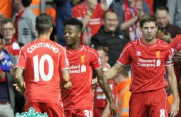 Warrior FC Liverpool Trikot 15 Daniel Sturridge 2014/15 heim rot Standard Chartered Herren XXL/2XL