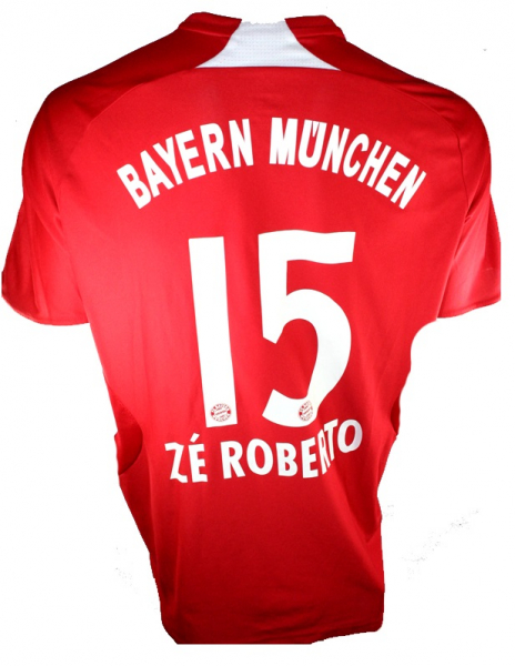 Adidas FC Bayern München Trikot 15 Ze-Roberto 2007/08 heim rot signiert Herren L