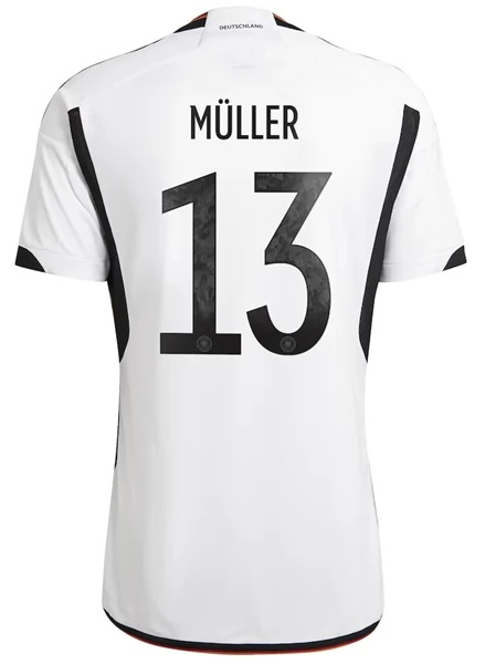 Adidas Deutschland Trikot 13 Thomas Müller WM 2022 heim weiß DFB 4 Sterne Herren S, M, L oder XL
