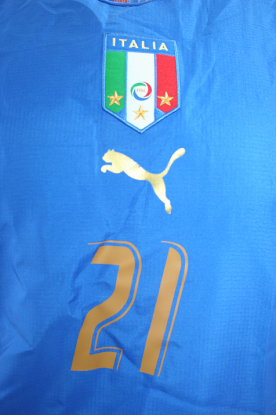 Puma Italien Trikot 21 Andrea Pirlo 2006 WM Weltmeister blau heim Herren S/L/XL