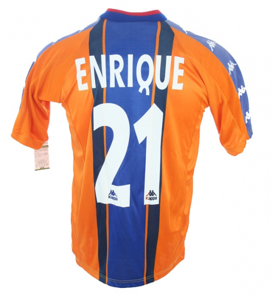 Kappa FC Barcelona Trikot 21 Luis Enrique 1997/98 Away Orange Match Issued Herren XL
