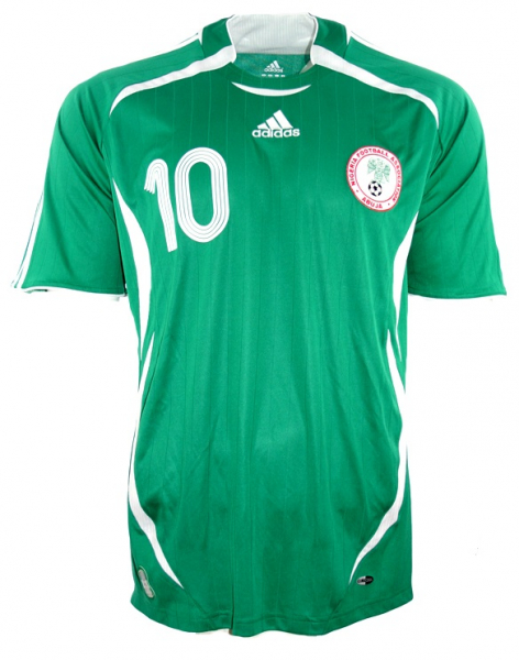 Adidas Nigeria Trikot 10 Jay Jay Okocha WM 2006 Grün Heim Herren S, L oder XL