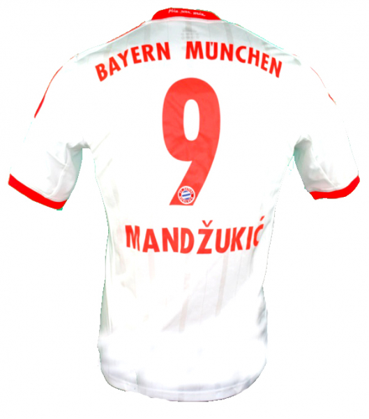 Adidas FC Bayern München Trikot 9 Mario Mandzukic 2012/13 Away Weiß Herren M