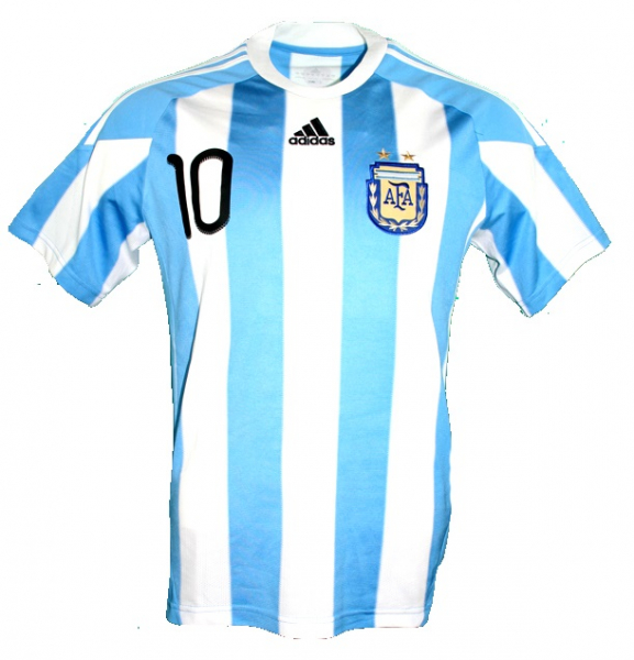 Adidas Argentinien Trikot 10 Lionel Messi WM 2010 heim weiß blau Herren M