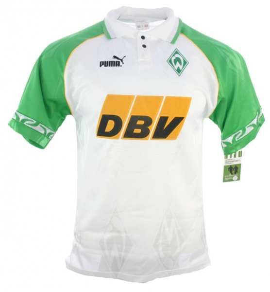 Puma SV Werder Bremen Trikot 11 Marco Bode 1995/96 DBV Heim weiß Herren S