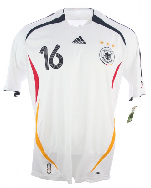 Adidas Germany DfB jersey 16 Philipp Lahm 2006 World Cup home white signatured men's L