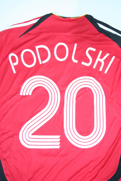 Adidas Germany Jersey 20 Lukas Podolski World cup 2006 Red/Black men's XXL