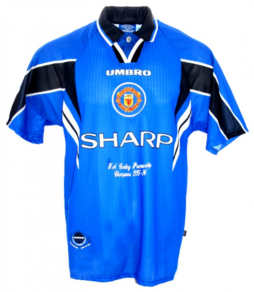 Umbro Manchester United camiseta 7 Eric Cantona 1996/97 azul sharp senora/nino 158cm - 164cm