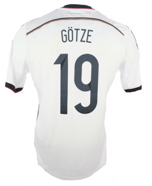 Adidas Deutschland Trikot 19 Mario Götze WM 2014 DFB heim weiß NEU Herren M oder XL