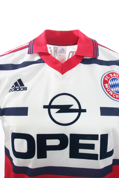 Adidas FC Bayern Munich jersey + shorts 1998/99 Opel white men's XS  kids 164 cm