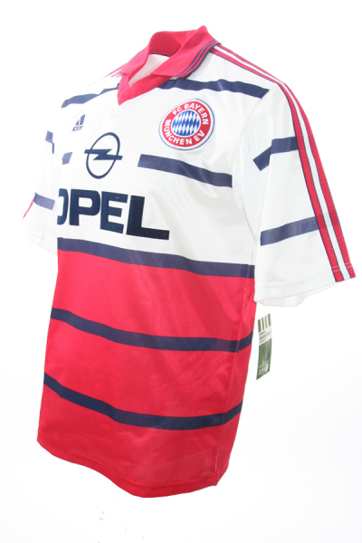 Adidas FC Bayern Munich jersey + shorts 1998/99 Opel white men's XS  kids 164 cm