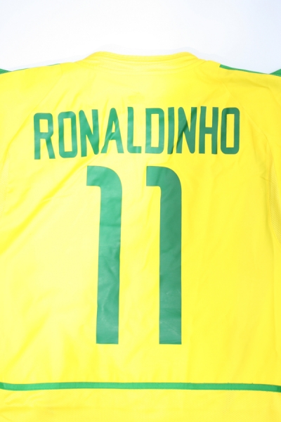 Nike Brazil jersey World Cup 2002 11 Ronaldinho home yellow world champion men's XL