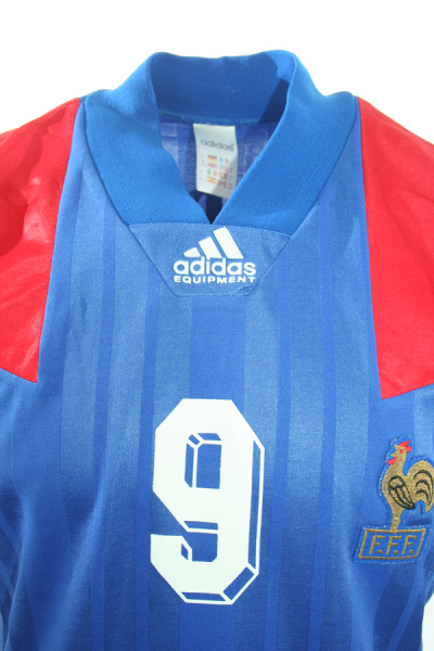 Adidas Frankreich Trikot 9 Jean-Pierre Papin Euro 1992 Heim Blau Herren M