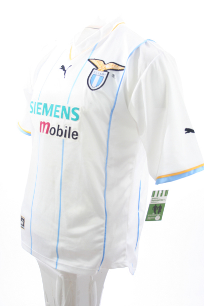 Puma Lazio Rom Trikot 10 Hernan Crespo 2001/2002 away Siemens Weiß/Blau Herren M