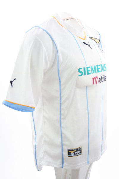Puma Lazio Rom Trikot 10 Hernan Crespo 2001/2002 away Siemens Weiß/Blau Herren M