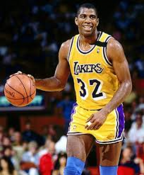 Champion Los Angeles L.A. Lakers Trikot 32 Magic Johnson Heim Gelb Herren L oder XL