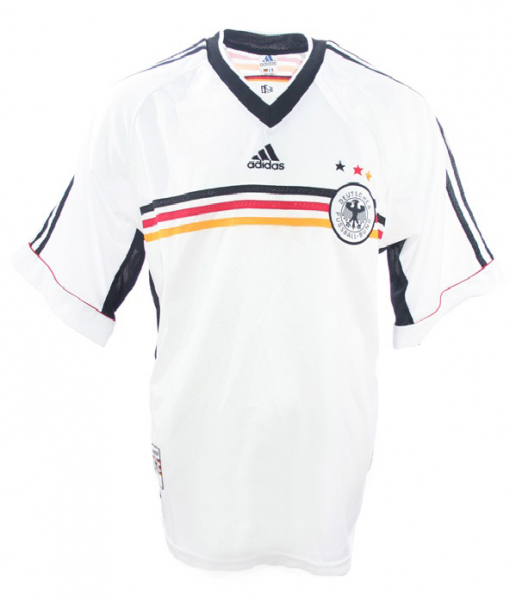 Adidas Deutschland Trikot 4 Kohler 9 Kirsten 10 Hässler uvm. WM 1998 98 DFB Heim Weiß Herren S, M, L oder XL & Kinder