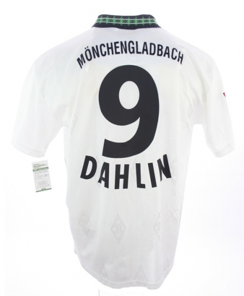 Reebok Borussia MönchenGladbach jersey 9 Martin Dahlin 1995/96 away white Diebels men's XL
