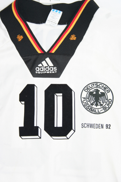 Adidas Deutschland Trikot 10 Thomas Doll 1992 EM Euro 92 Heim Weiß DfB Herren XL