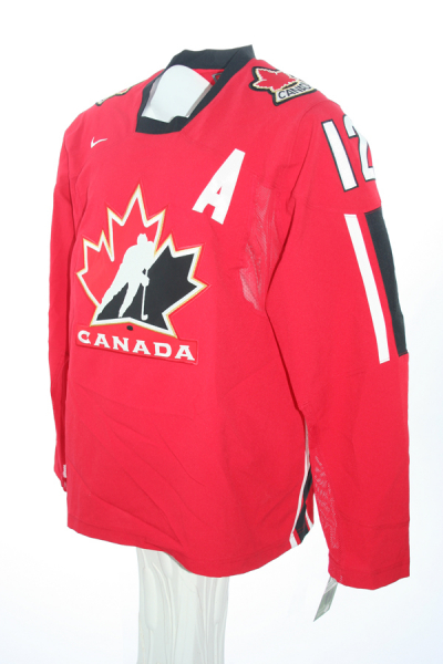 Nike Canadá hockey sobre hielo camiseta 12 Jarome Iginla Olympia Torino 2006 rojo senor XL