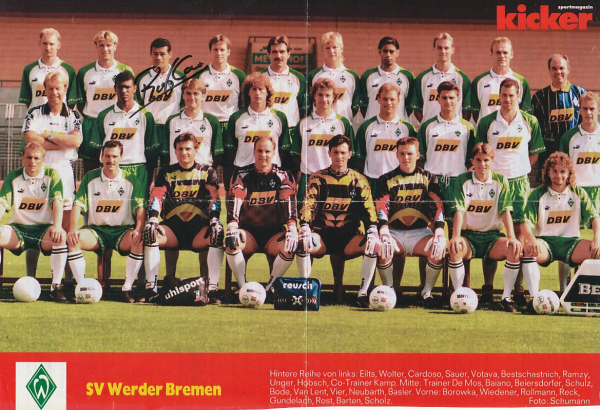 Puma SV Werder Bremen Trikot 1995/96 Dbv 5 Eilts 7 Basler Blau Herren S oder XL